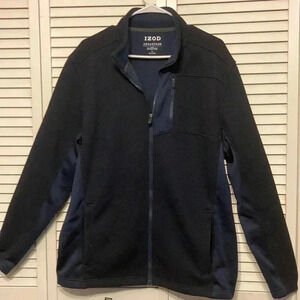 Izod Advantage Performance Stretch Navy Zip Jacket size L